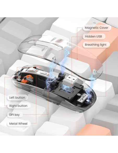 Ratón Inalámbrico A.JAZZ T900 Bluetooth 5.1 Recargable Negro