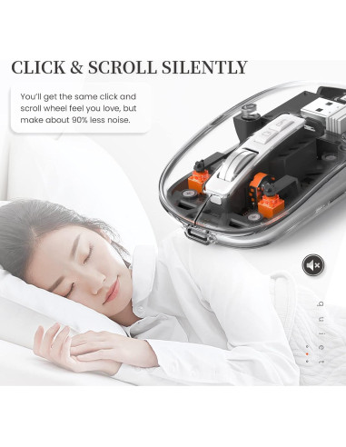 Ratón Inalámbrico A.JAZZ T900 Bluetooth 5.1 Recargable Negro