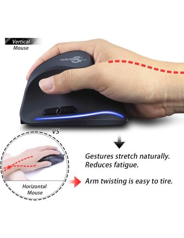 Mouse Inalámbrico Vertical Ergonómico Zelotes F35 2400DPI USB