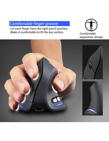 Mouse Inalámbrico Vertical Ergonómico Zelotes F35 2400DPI USB Mouse Inalámbrico Vertical Ergonómico Zelotes F35 2400DPI USB