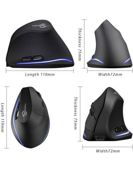 Mouse Inalámbrico Vertical Ergonómico Zelotes F35 2400DPI USB Mouse Inalámbrico Vertical Ergonómico Zelotes F35 2400DPI USB