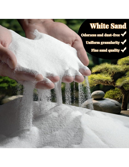 Arena Blanca Fina RAINFLOW 425g para Manualidades y Jardines Zen