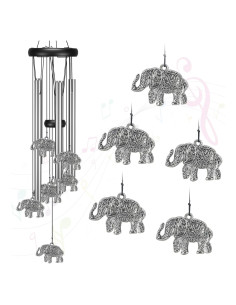 Campana de Viento Virekm Elefante 64.8 cm Decoración Jardín