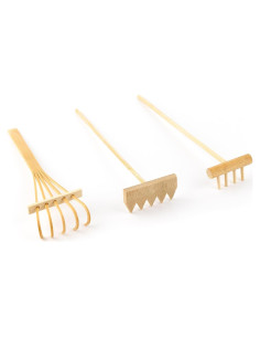 Set de 3 Mini Rastrillos de Arena Zen AUEAR de Bambú