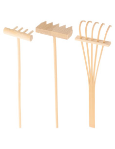 Juego de Mini Rastrillos de Jardín Zen HEALLILY - 3 Piezas
