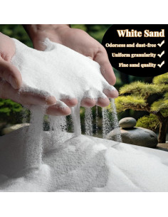 Arena Blanca Fina RAINFLOW 850 g para Manualidades y Jardín Zen 2