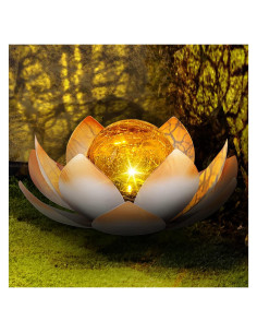 Luces Solares Huaxu Loto Decorativas para Jardín Naranja