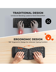 Teclado Plegable Ergonómico Meetion K9880 Bluetooth Inalámbrico 2