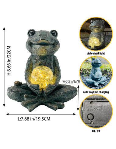 Estatua de Jardín Rana Zen Yoga Brilliant Prospect 20.5 cm