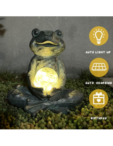 Estatua de Jardín Rana Zen Yoga Brilliant Prospect 20.5 cm