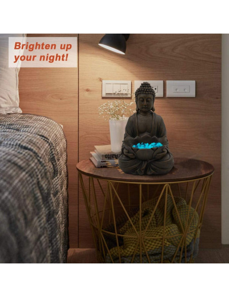 Estatua de Buda Meditador 30.48 cm Goodeco con Loto y Piedras Estatua de Buda Meditador 30.48 cm Goodeco con Loto y Piedras