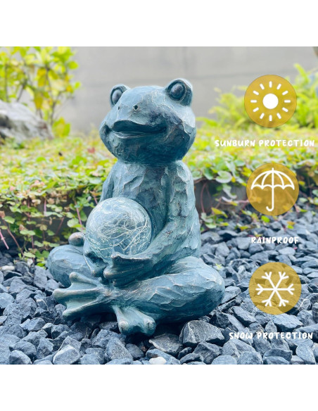 Estatua de Jardín Rana Zen Yoga Brilliant Prospect 20.5 cm
