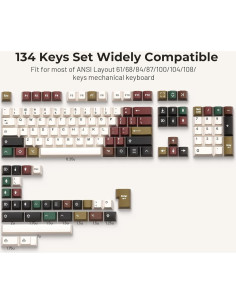 Teclas Retro XVX 134 Piezas Cherry para Teclados Mecánicos 2