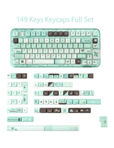 Teclas de Teclado Mecánico TIMSEKER FOA PBT Verde Menta 147 Unidades 2
