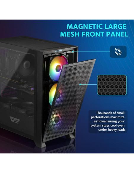 Caja de PC ATX darkFlash DRX70 con Ventiladores RGB 3x120mm