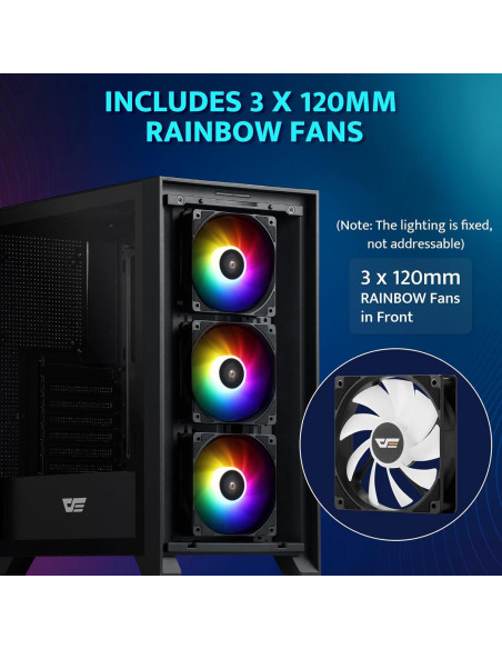 Caja de PC ATX darkFlash DRX70 con Ventiladores RGB 3x120mm
