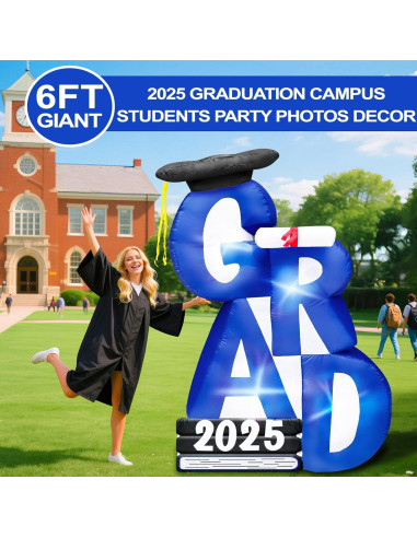 Decoración Inflable de Graduación 2025 TURNMEON 1.83m con LED