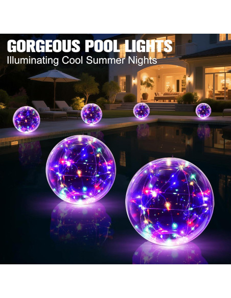 Luces Flotantes Solares para Piscina Niceput 35 cm IP68