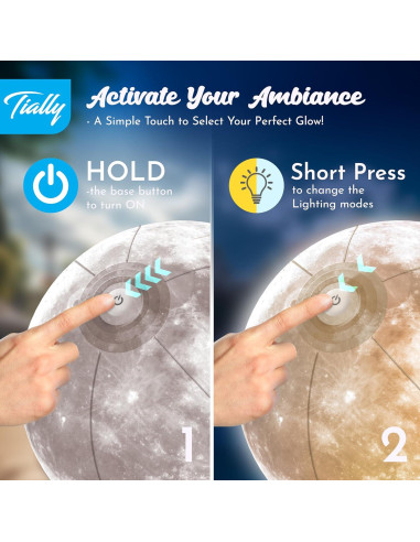 Luces Flotantes de Luna TIALLY - LED Solar 35.56 cm - 1 Paquete