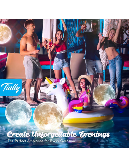 Luces Flotantes de Luna TIALLY - LED Solar 35.56 cm - 1 Paquete