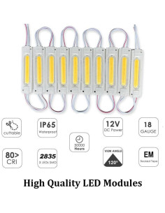 100 Módulos LED 12V IP65 Luz de Reemplazo para Carteles 2
