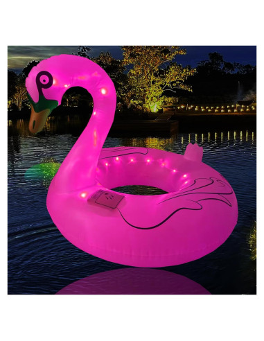 Flotador de piscina inflable SATXTREM Cisne 94 cm con luz LED solar