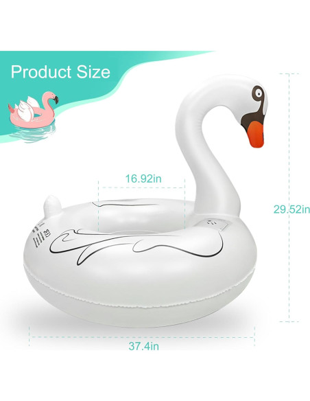 Flotador de piscina inflable SATXTREM Cisne 94 cm con luz LED solar