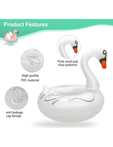 Flotador de piscina inflable SATXTREM Cisne 94 cm con luz LED solar