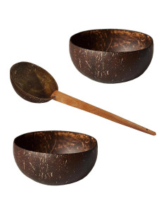 Taza de Kava de Coco 100% Natural - 2 Tazas con Mango de Madera