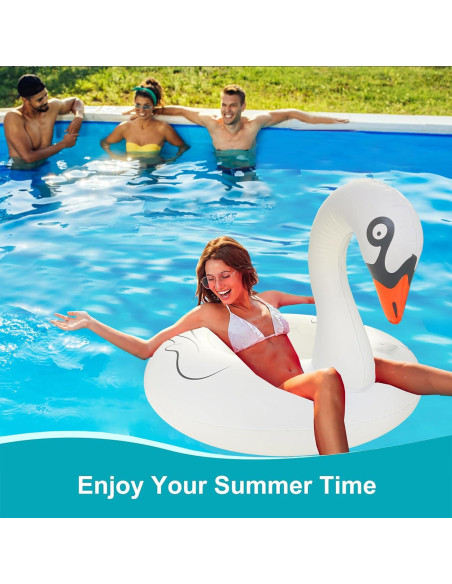 Flotador de piscina inflable SATXTREM Cisne 94 cm con luz LED solar
