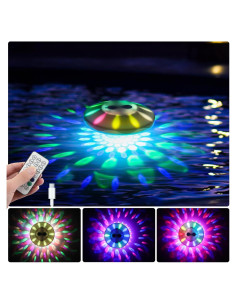 Luces de Piscina Flotantes QOLNBY IP68 Recargables 6 Modos