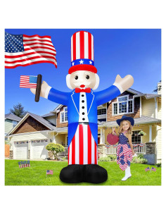 Inflable Tío Sam 6FT B&D con Luces LED - Decoración 4 de Julio