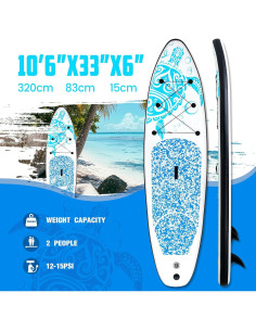 Tabla de Paddle Inflable FEATH-R-LITE 10'6" x 33" para Todos los Niveles 2
