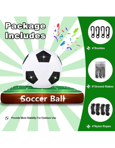 Decoración Inflable de Fútbol Popblow 6 Pies con LED