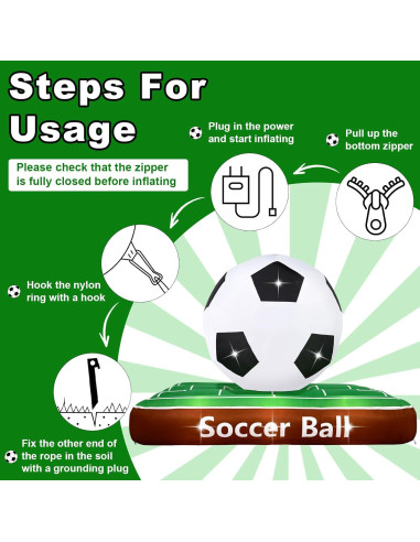 Decoración Inflable de Fútbol Popblow 6 Pies con LED