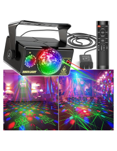 Luces de Fiesta Estroboscópicas LED RGB con Control Remoto