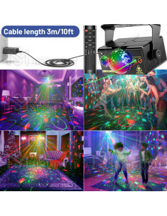 Luces de Fiesta Estroboscópicas LED RGB con Control Remoto 2
