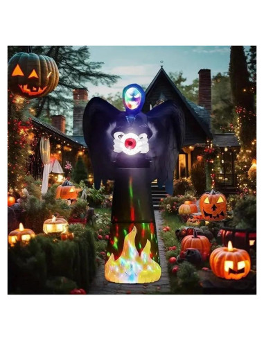 Molde Inflable Halloween 2.44m con Luces LED y Máscara RGB