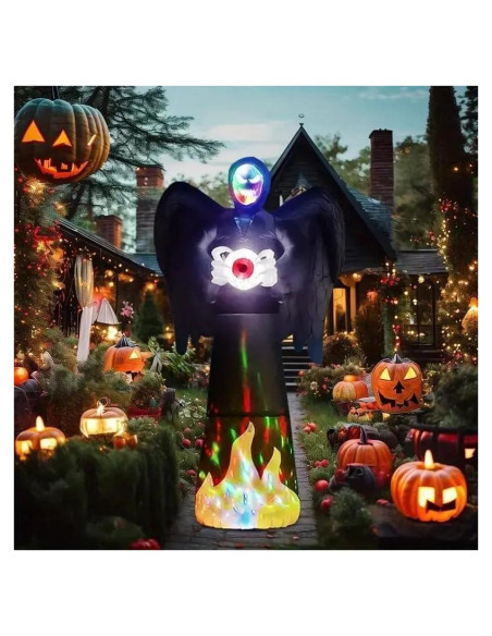 Molde Inflable Halloween 2.44m con Luces LED y Máscara RGB