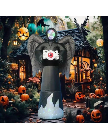 Molde Inflable Halloween 2.44m con Luces LED y Máscara RGB