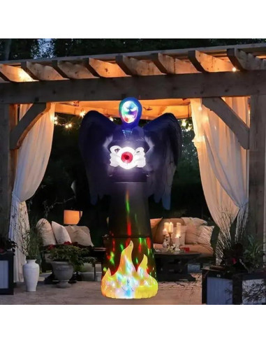 Molde Inflable Halloween 2.44m con Luces LED y Máscara RGB