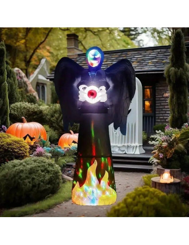 Molde Inflable Halloween 2.44m con Luces LED y Máscara RGB