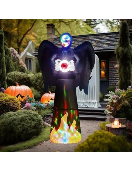 Molde Inflable Halloween 2.44m con Luces LED y Máscara RGB