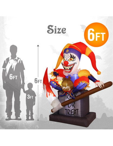 Tombstone Inflable Halloween WBHome 1.83 m con Luz LED