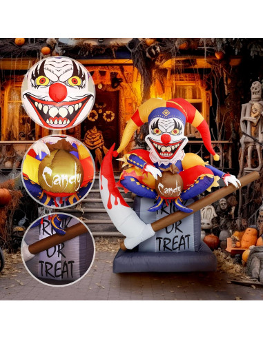 Tombstone Inflable Halloween WBHome 1.83 m con Luz LED