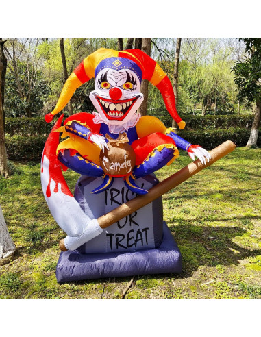 Tombstone Inflable Halloween WBHome 1.83 m con Luz LED