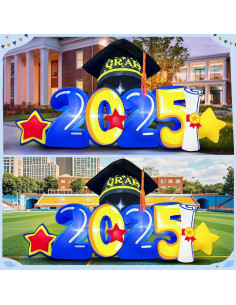Decoración Inflable de Graduación KOOY 2025 con Luces LED 8FT 2