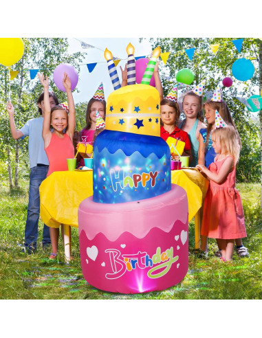 Pastel Inflable de Cumpleaños 6FT B&D con Luces LED