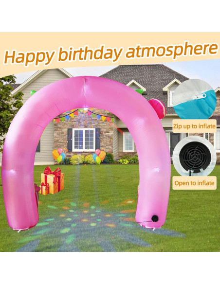 Arco Inflable de Cumpleaños Arcoíris 3.35m con LED SHDEJTG