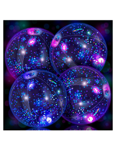 Pelotas de Playa Inflables LED HyDren 30.48 cm 4 Piezas Azul Claro